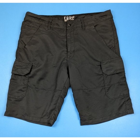 Fox Shorts Fox Racing Mens Cargo Shorts Casual Black Drawstrings 1